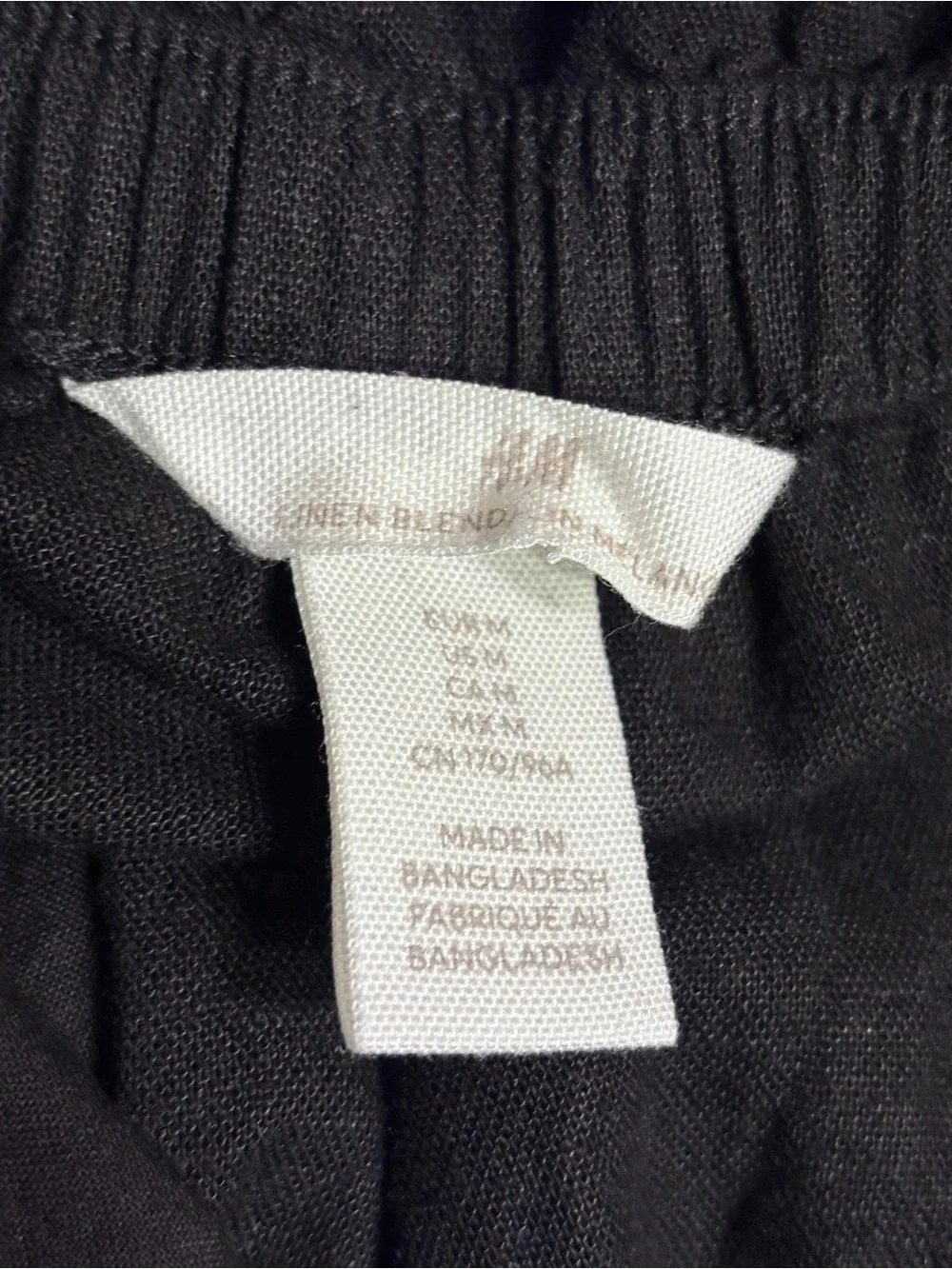 H&M Black Linen Blend Ruffle Strap Jumpsuit Size Medium